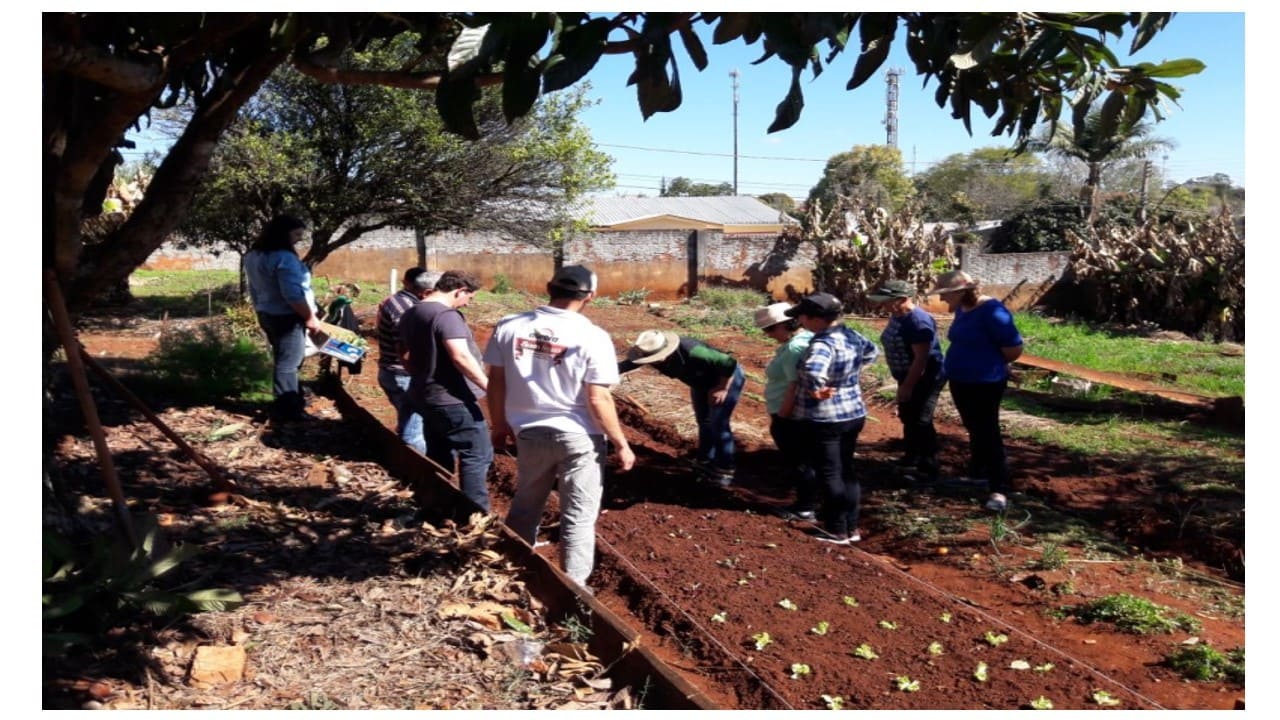 Redentora, curso sobre horta, realiza atividade pratica com manejo e plantio