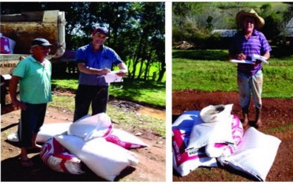 Inhacorá, distribuiu insumos a produtores de leite