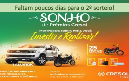 Cresol realizará 2º sorteio da campanha Sonho de Prêmios