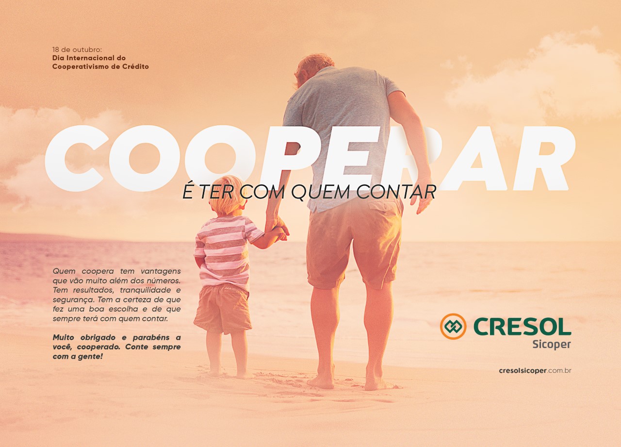 No dia 18 a Cresol ira Comemorar com seus Associados o Dia Internacional do Cooperativismo de Crédito